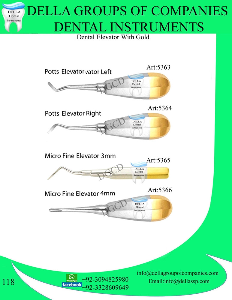 Dental Elevator With Gold